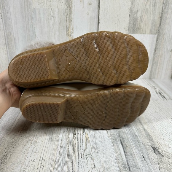 Sperry Syren Tall Fur White Lace Up Winter Ankle Boots #1333 - Picture 7 of 12